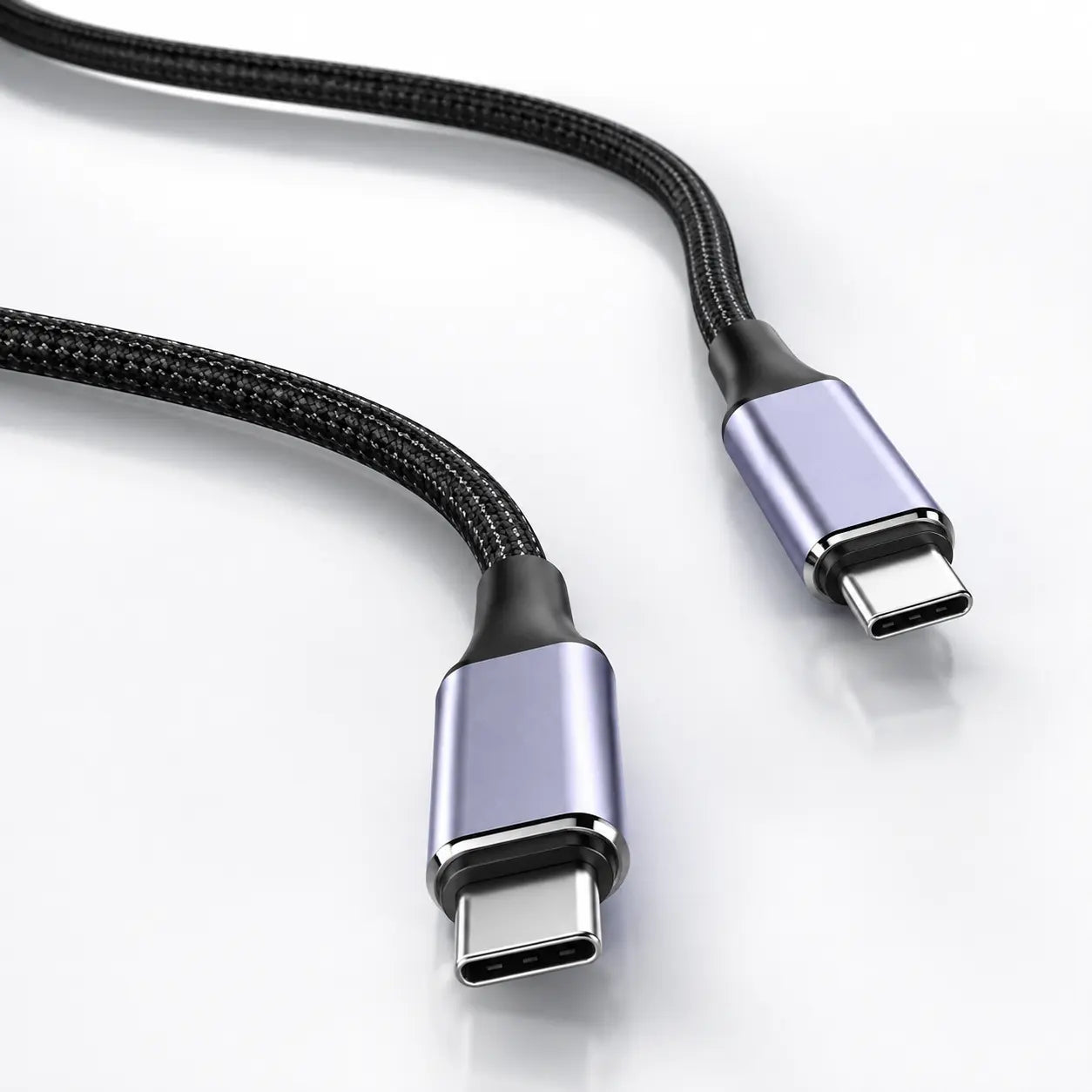 Braided USB-C fast charging cable for phones, tablets and laptops