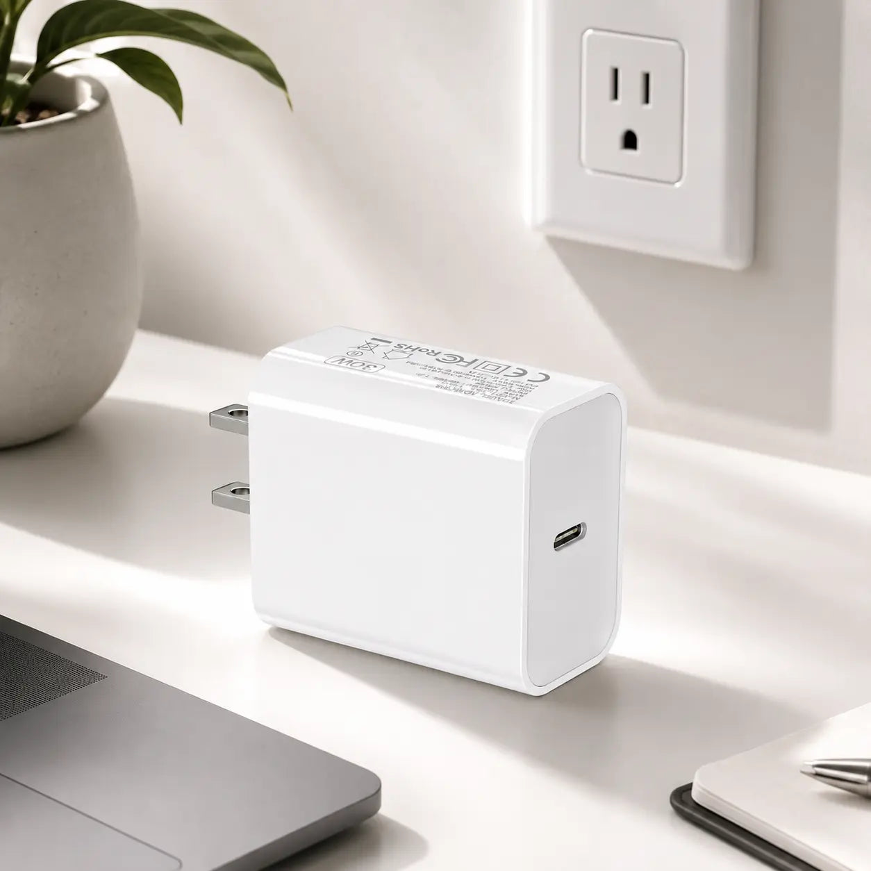 USB-C power adapter for fast charging