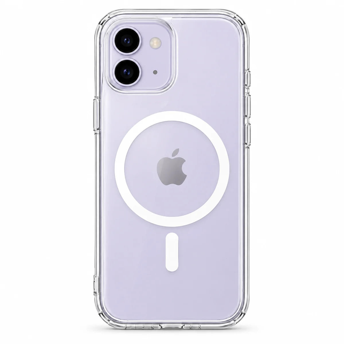 Clear magnetic phone case showing the handset's rear cameras and transparent edges. #iPhone Model_iPhone 11