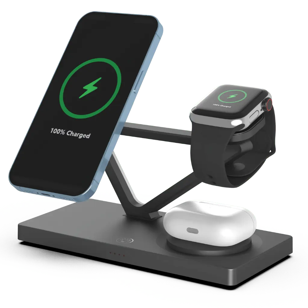 3 in 1 Wireless Charging Station with MagSafe for Apple iPhone 15 Pro Max, Apple Watch Ultra, and Apple AirPods Pro