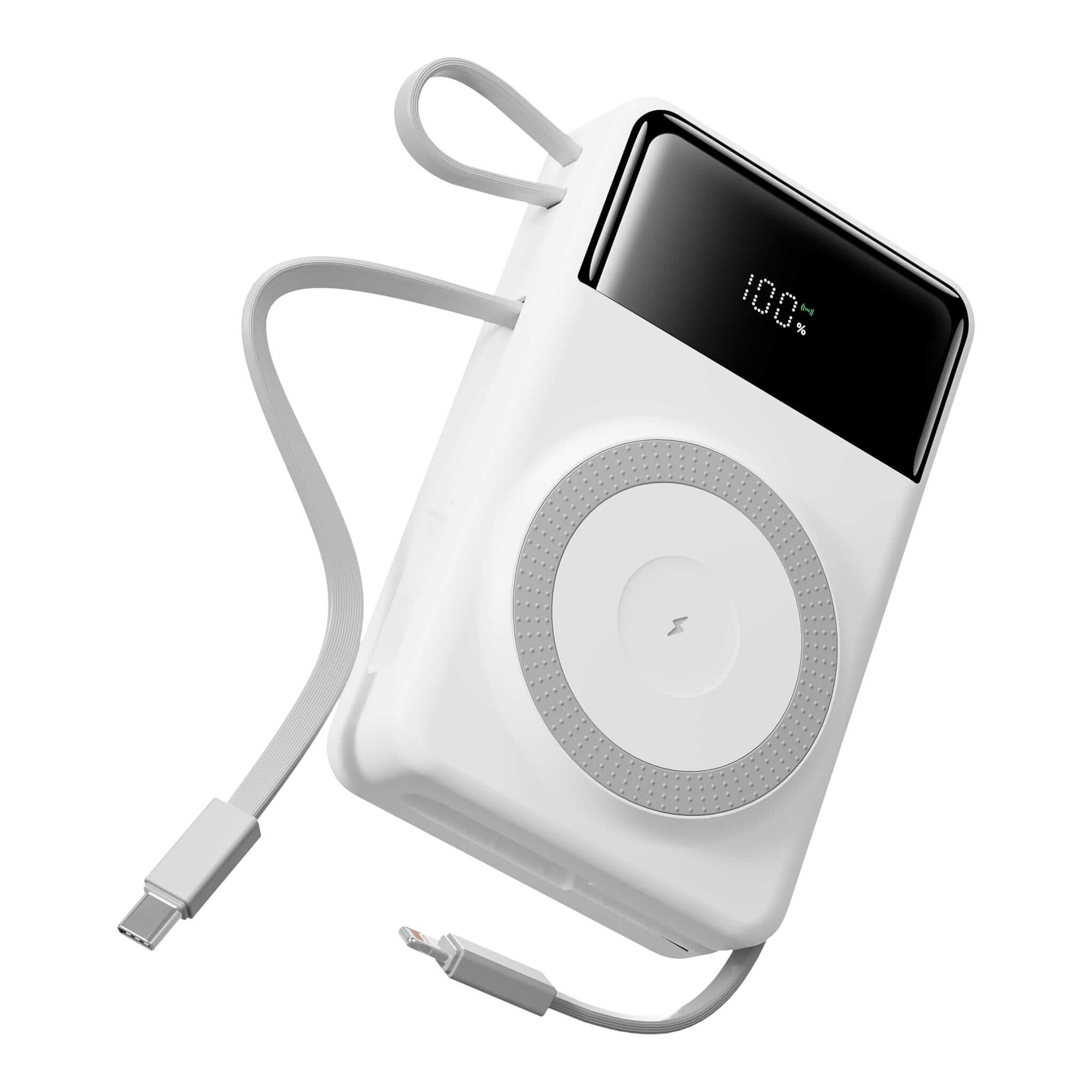 35W MagSafe Wireless Power Bank with Built-In Cables