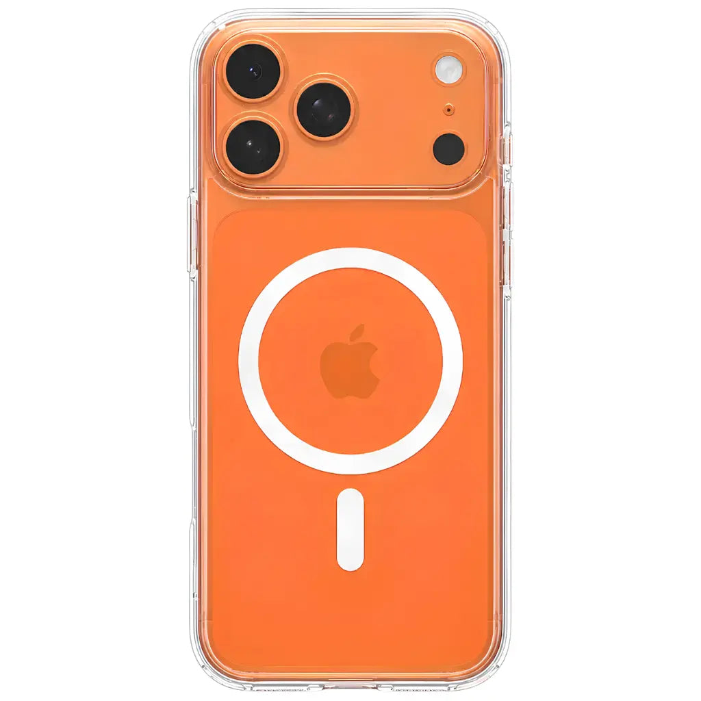 Transparent MagSafe-compatible iPhone case with slim protection