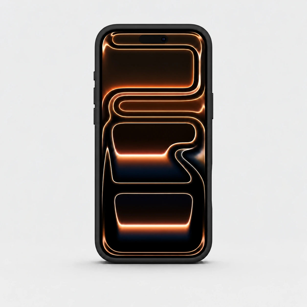 Black silicone phone case shown from the front #color_Midnight Black