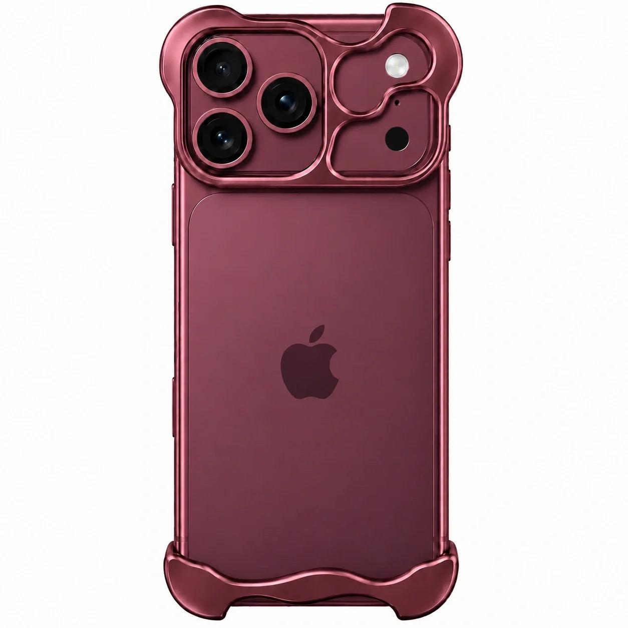 Cherry sculpted metal phone case viewed from the rear #color_Dark Cherry