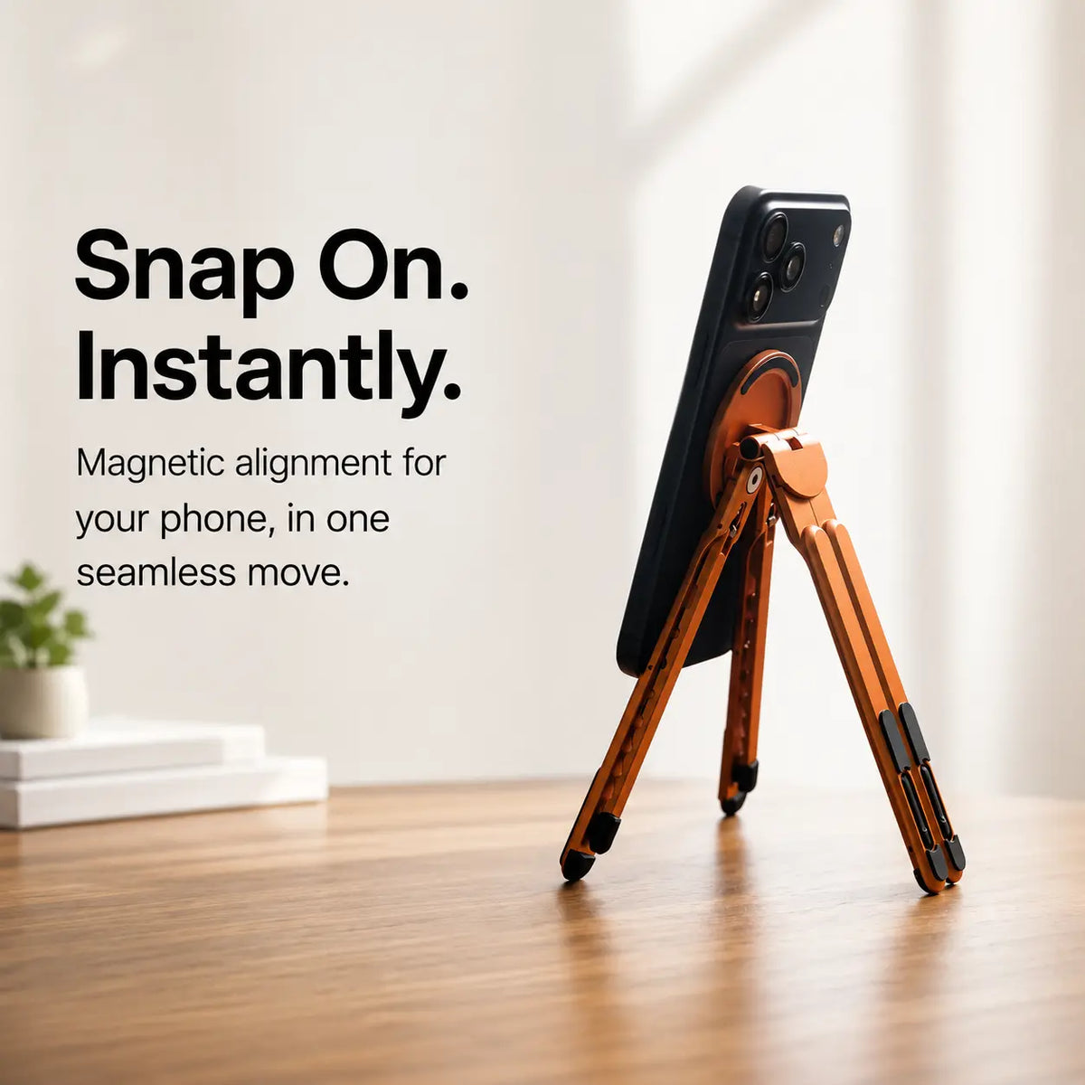 Portable stand for iPhone, tablet and laptop use at home or on the go