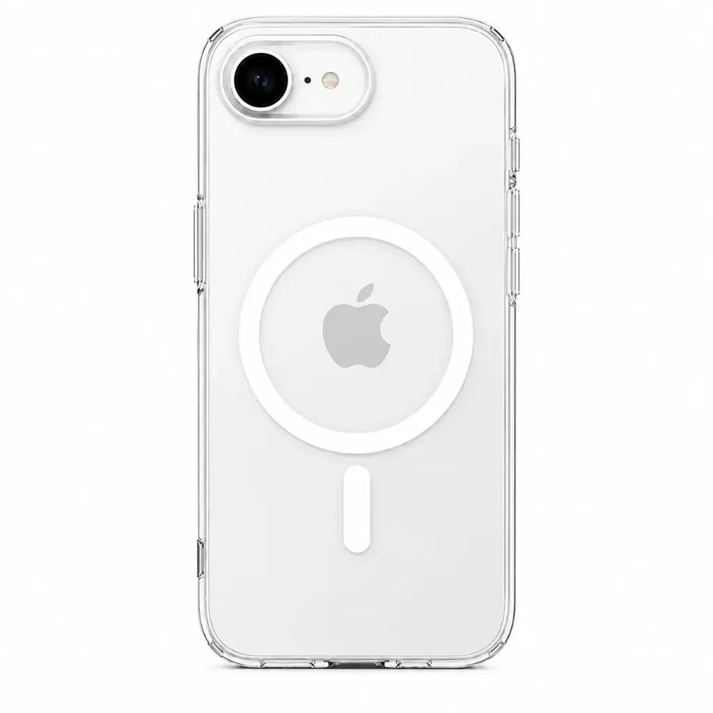Clear protective iPhone case with raised screen edges