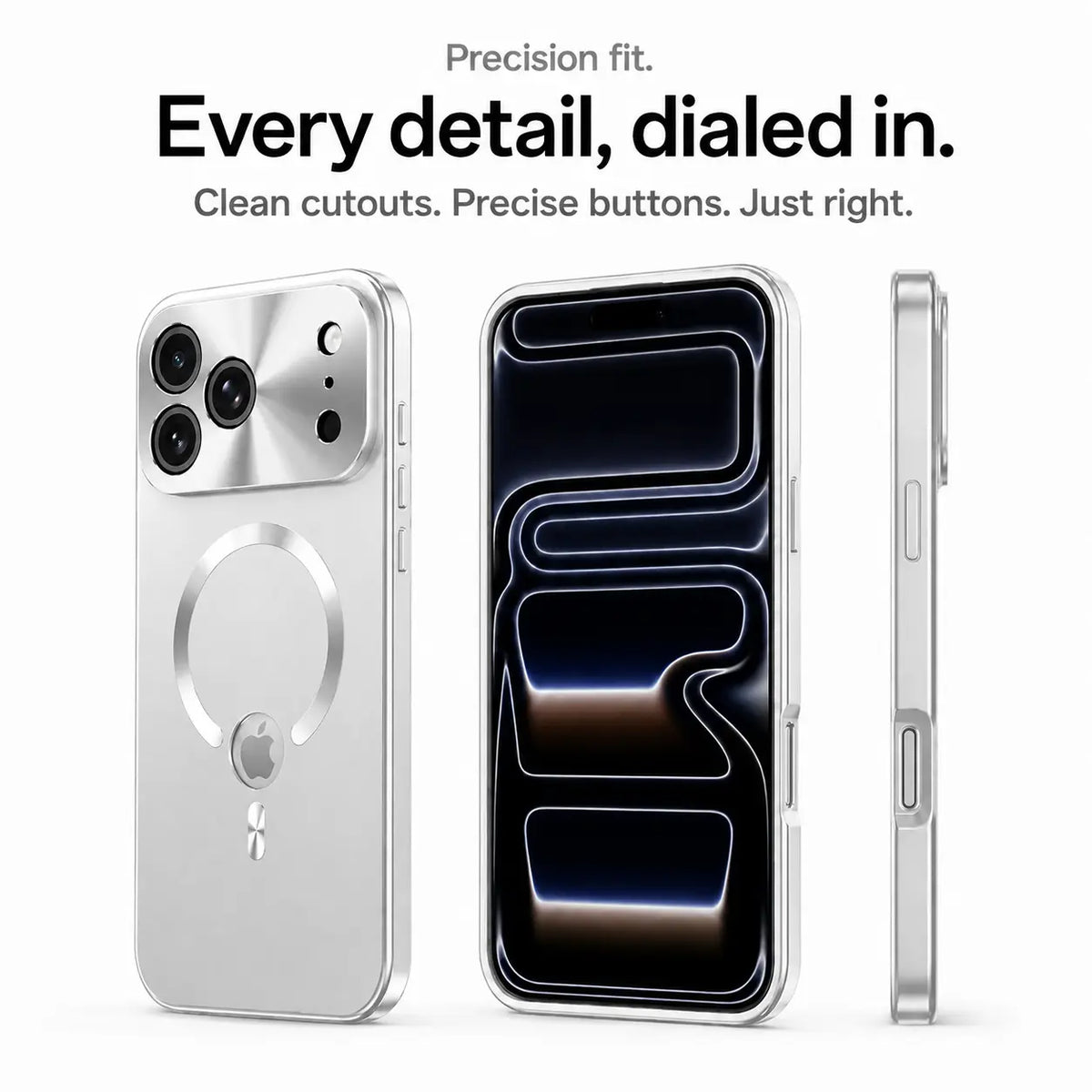 magnetic charging iphone case titanium silver #color_Titanium Silver