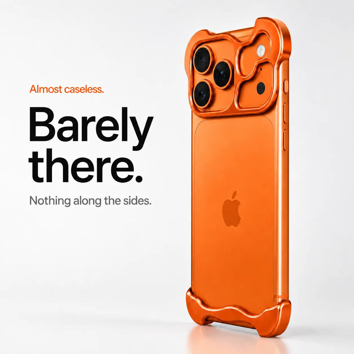 Minimal metal phone bumper with reinforced edges