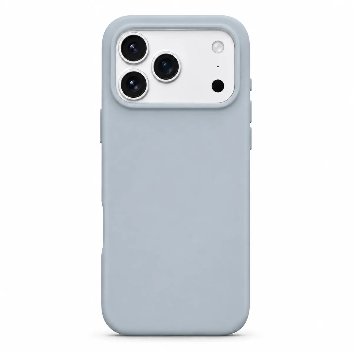 Silver Gray silicone phone case, rear view #color_Silver Gray