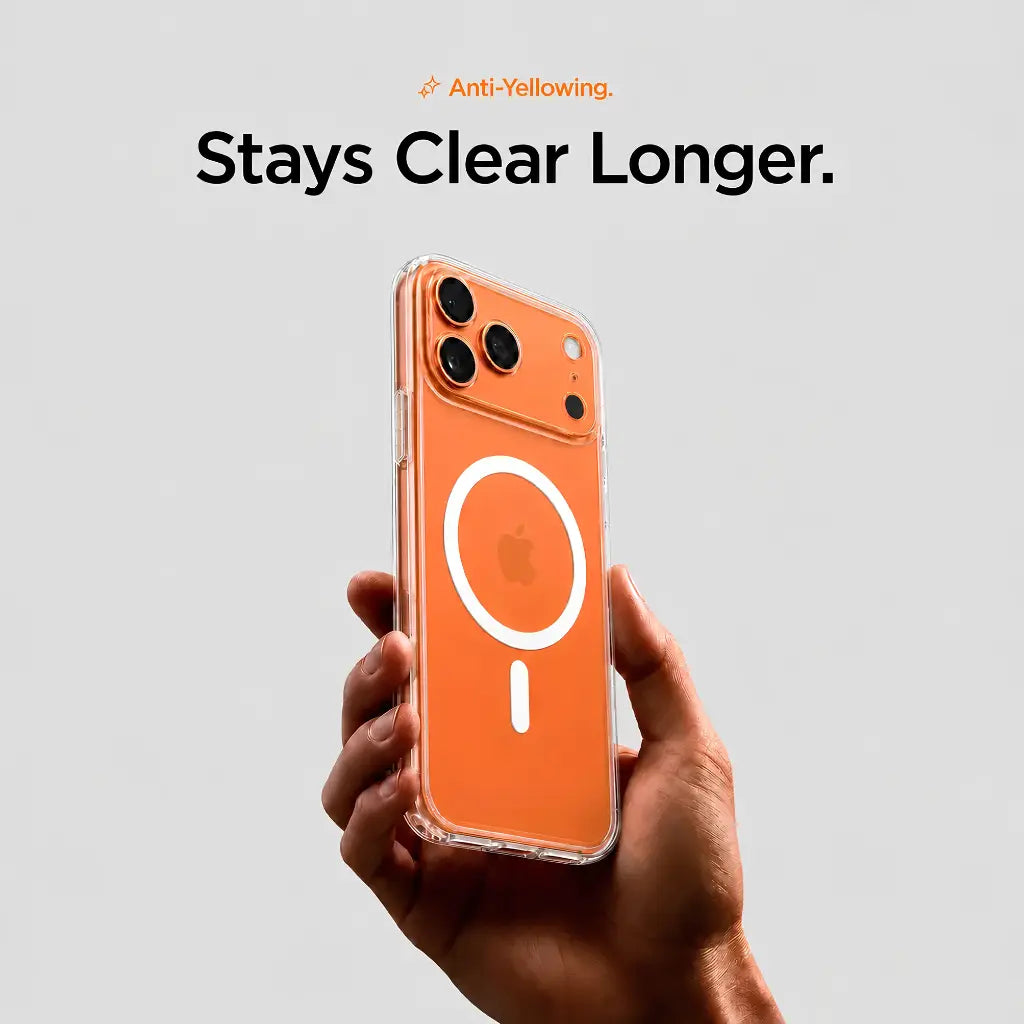 Slim clear iPhone case designed for MagSafe charging