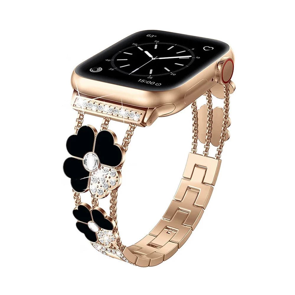 Women’s Lucky Clover Rhinestone Apple Watch Band